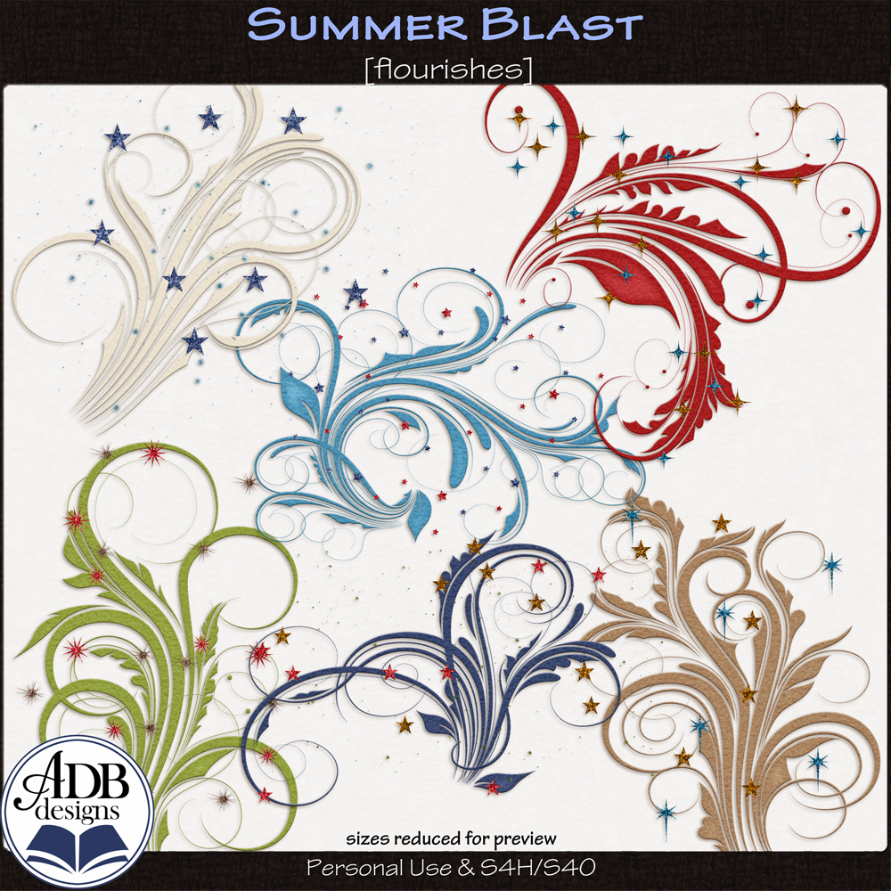 Summer Blast Flourishes by ADB Designs