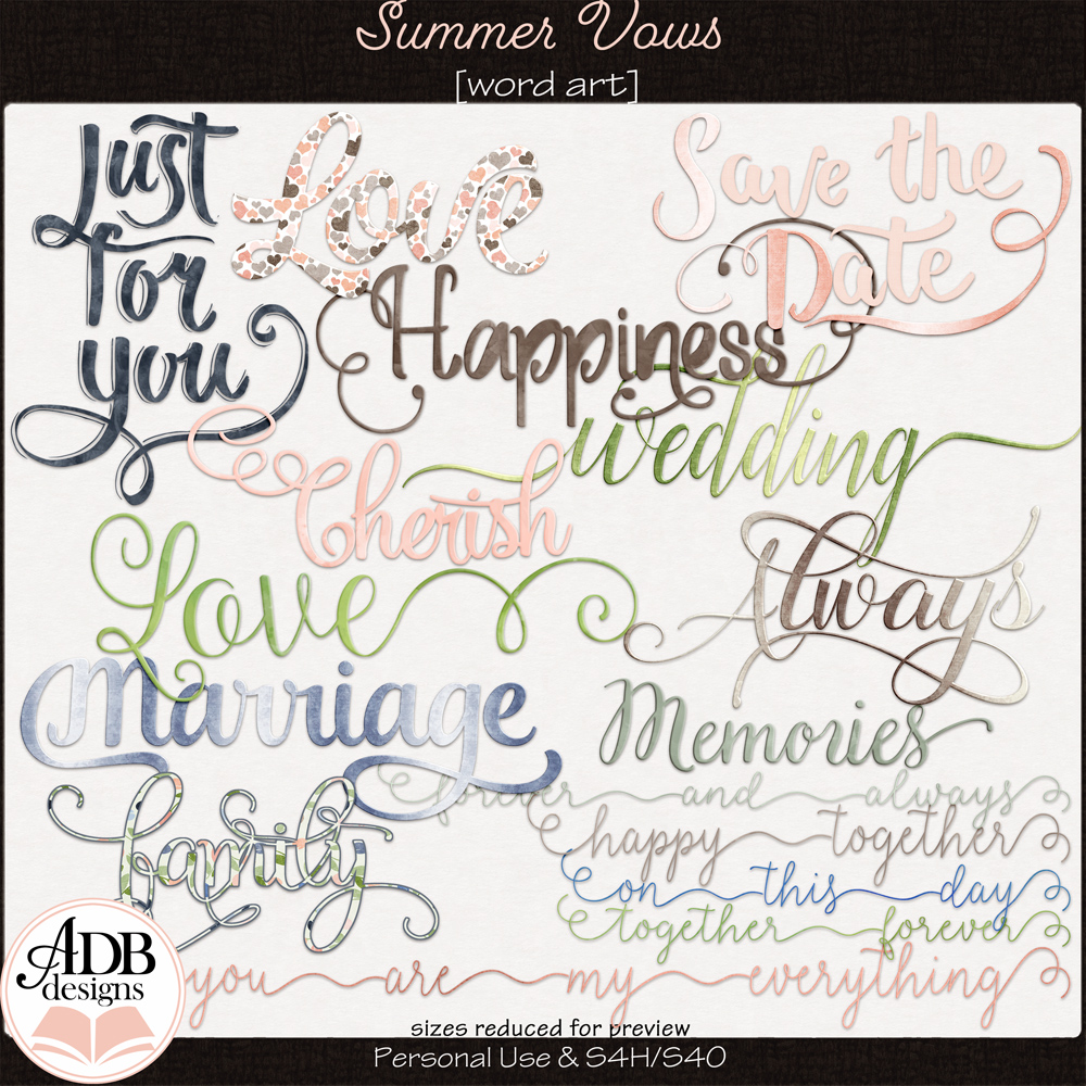 Summer Vows Word Art by ADB Designs