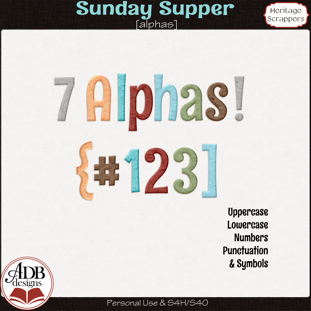 Sunday Supper Alphas by ADB Designs