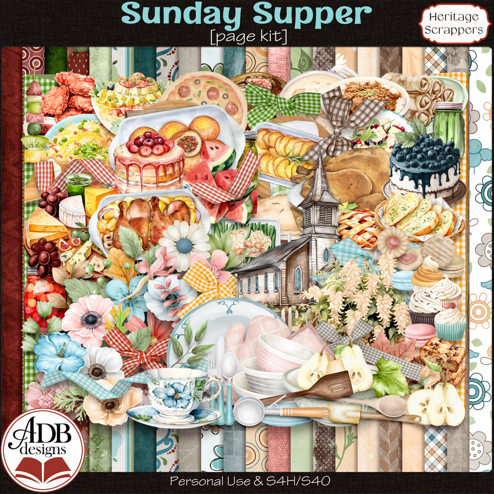 Sunday Supper Page Kit by ADB Designs