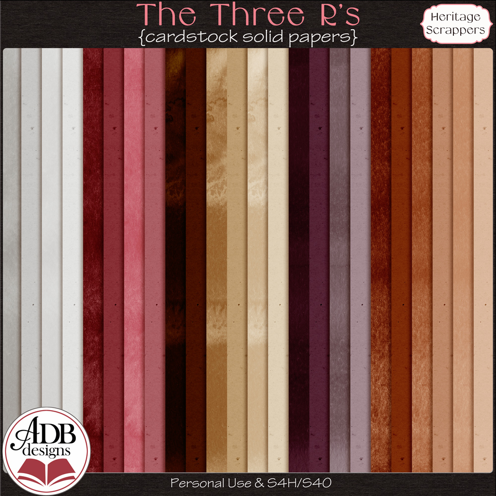 The Three Rs Cardstock Solids by ADB Designs