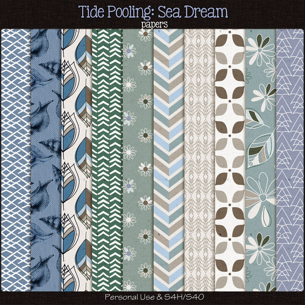 Tide Pooling: Sea Dream Patterned Papers by ADB Designs