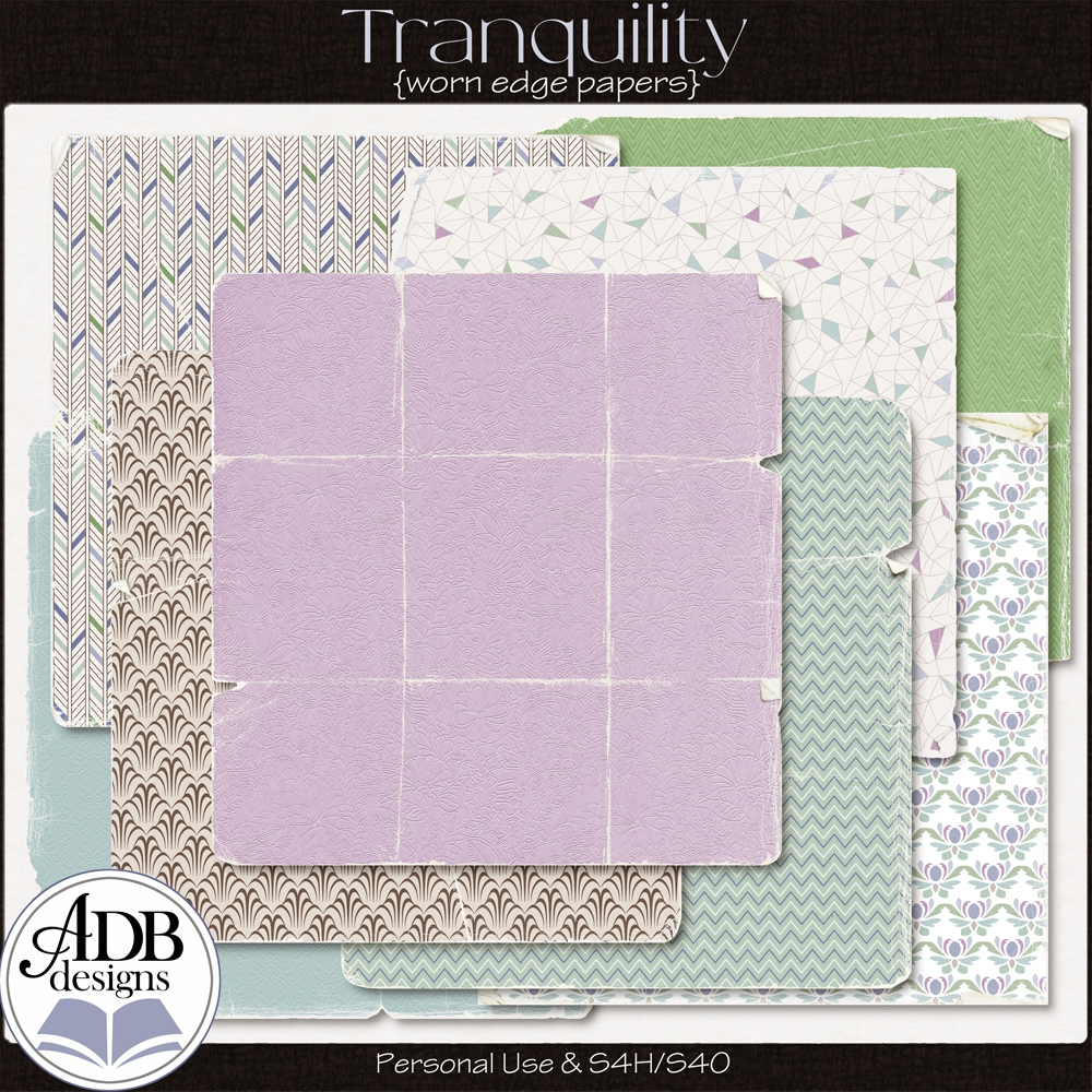 Tranquility Worn Edge Papers by ADB Designs