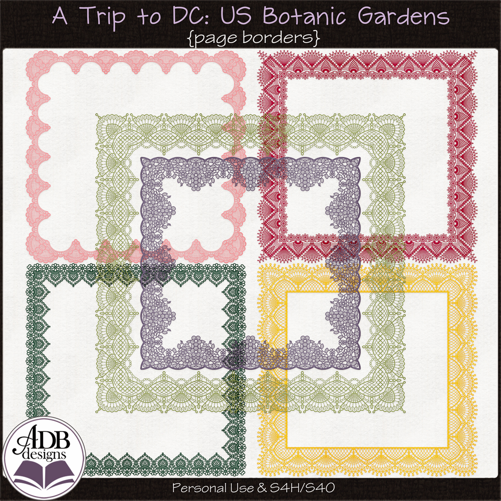 A Trip To DC - U.S. Botanic Garden Page Borders by ADB Designs