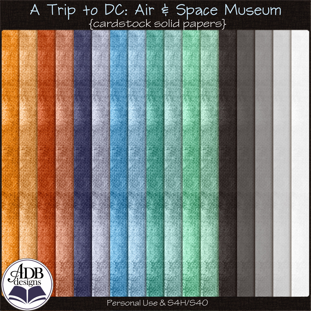 A Trip to DC - Air & Space Museum Solid Papers by ADB Designs