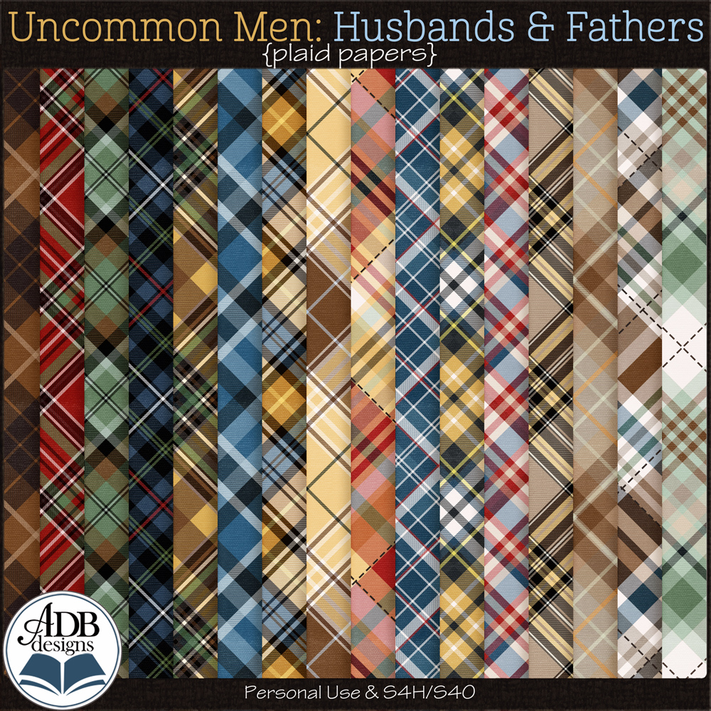 Uncommon Men: Husbands & Fathers Plaid Papers by ADB Designs