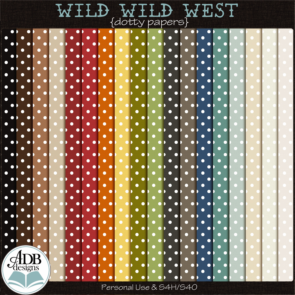 Wild Wild West Dotty Papers by ADB Designs