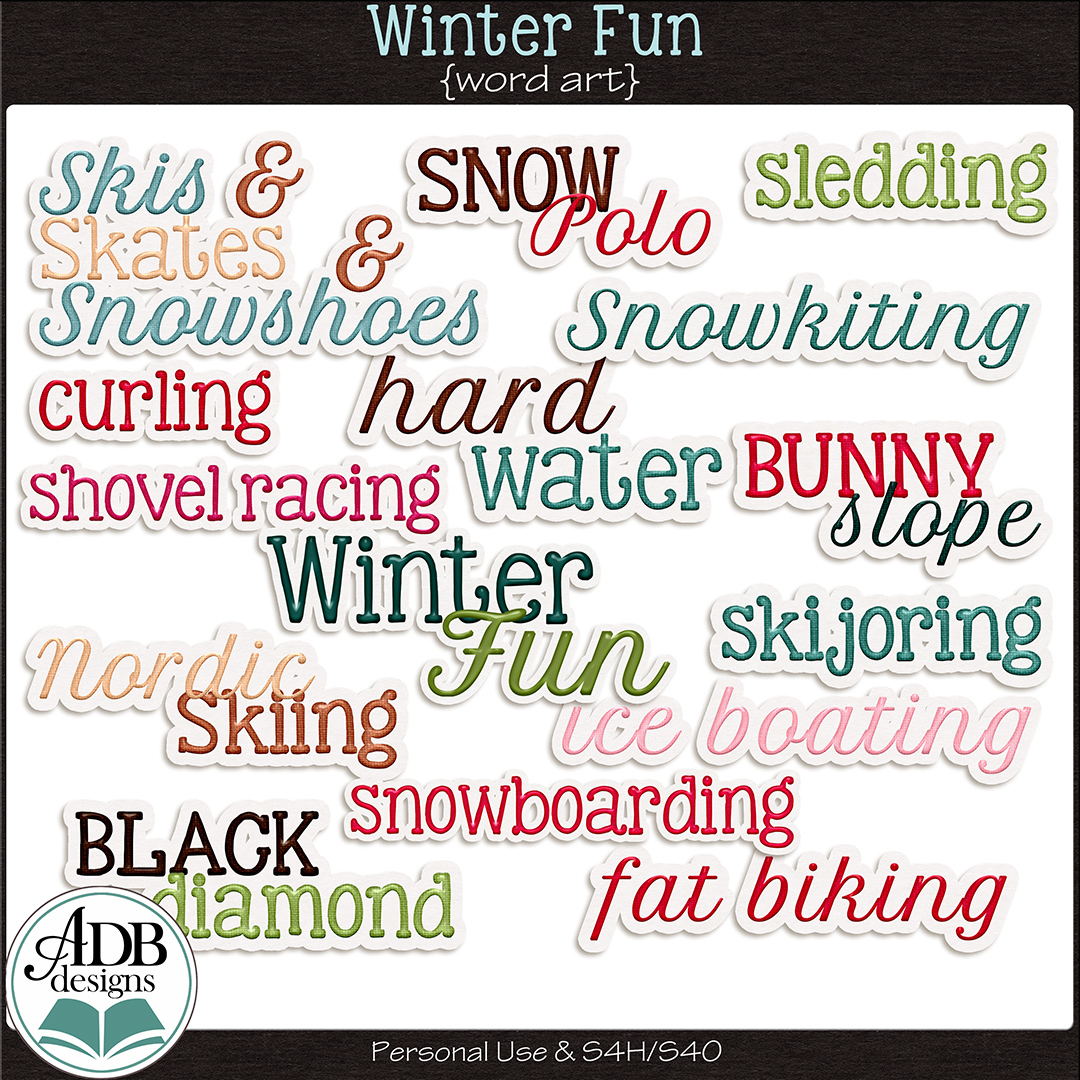 Winter Fun Word Art by ADB Designs