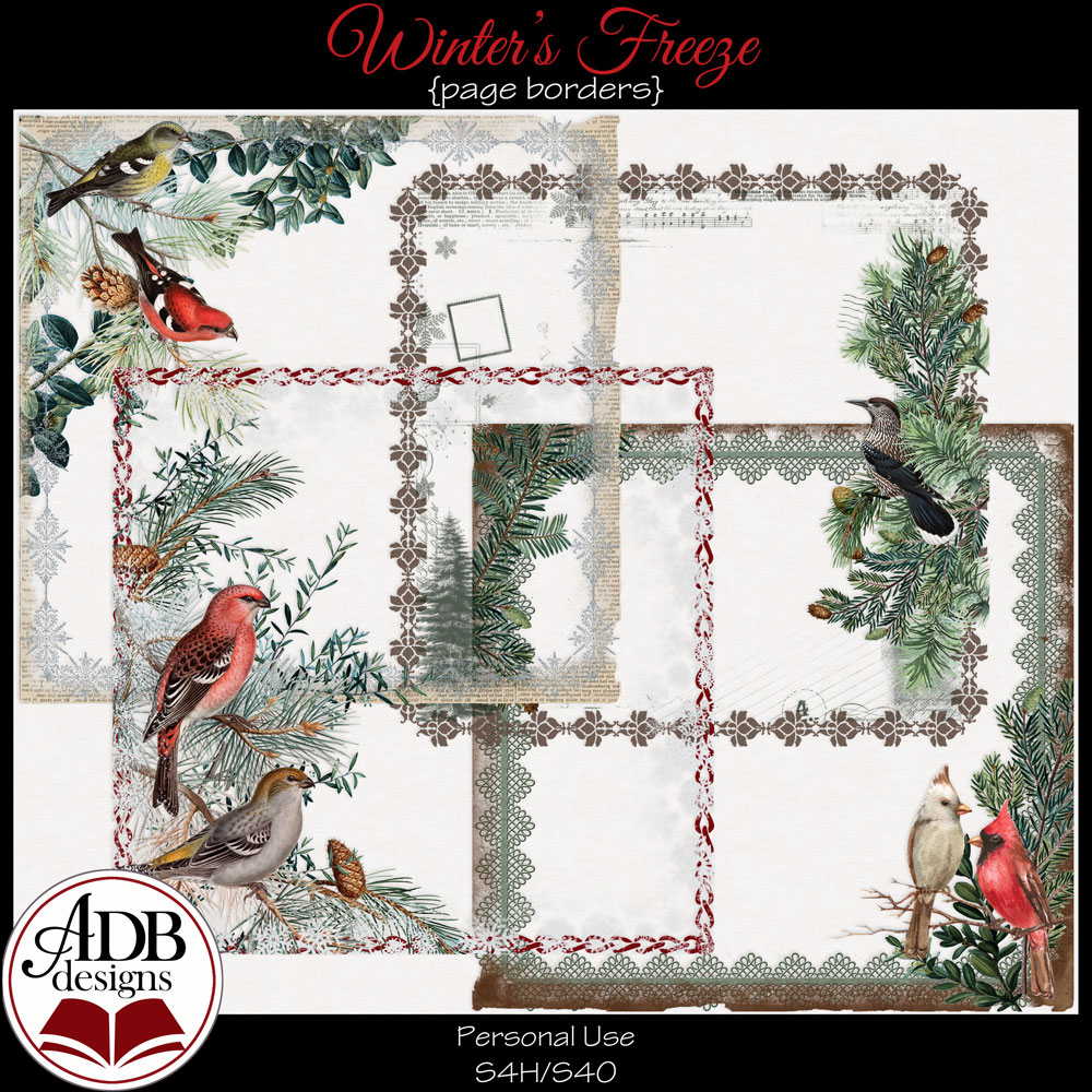 Winter's Freeze Page Borders by ADB Designs