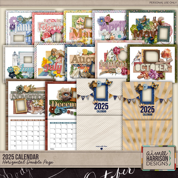 2025 Double Page Calendar by Aimee Harrison