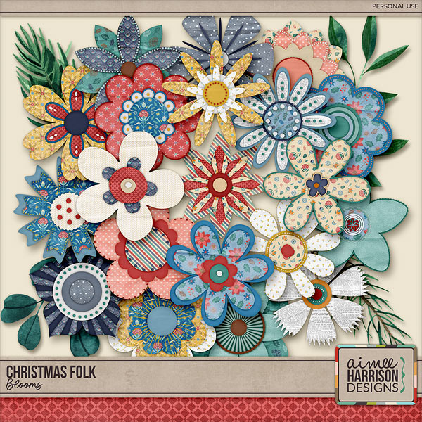 Christmas Folk Blooms by Aimee Harrison