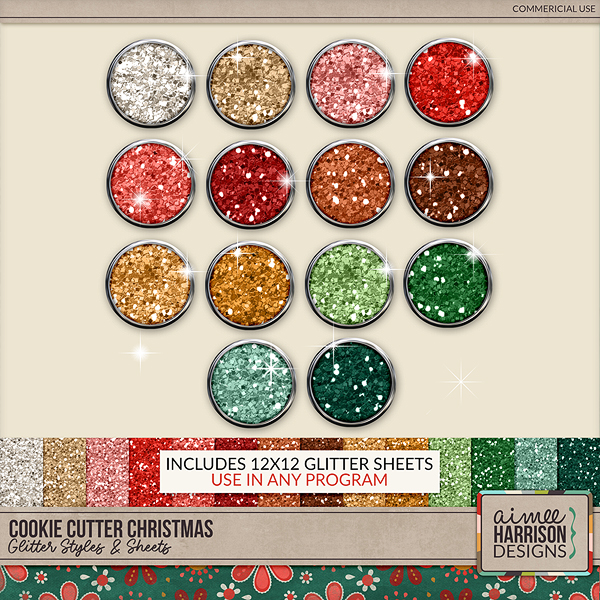 Cookie Cutter Christmas Glitters by Aimee Harrison