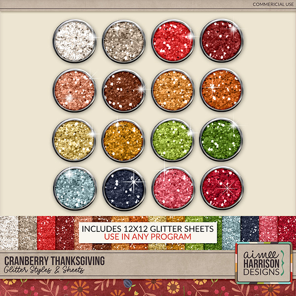 Cranberry Thanksgiving Glitters by Aimee Harrison