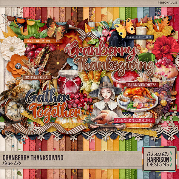 Cranberry Thanksgiving Page Kit by Aimee Harrison