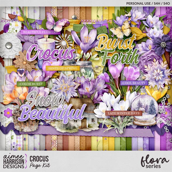 Crocus Page Kit by Aimee Harrison