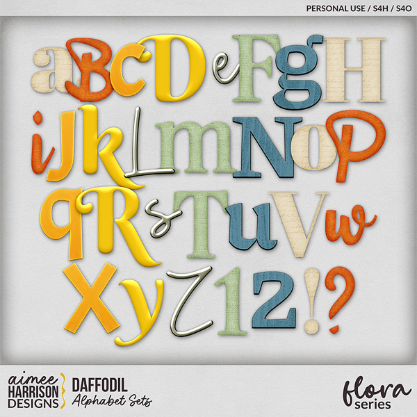 Daffodil Alphabet Sets by Aimee Harrison