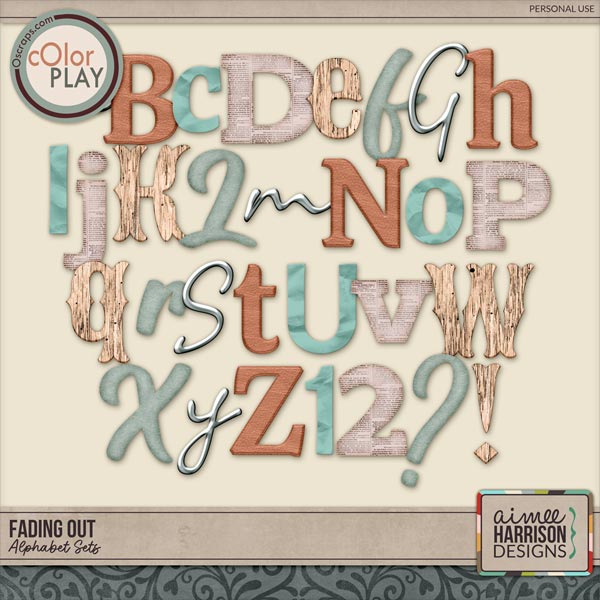 Fading Out Alphabet Sets by Aimee Harrison