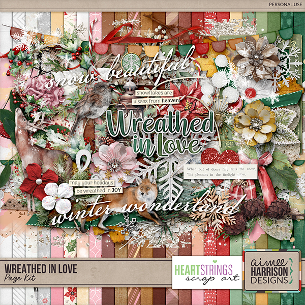 Wreathed In Love Page Kit by Aimee Harrison & Heartstrings Scrap Art