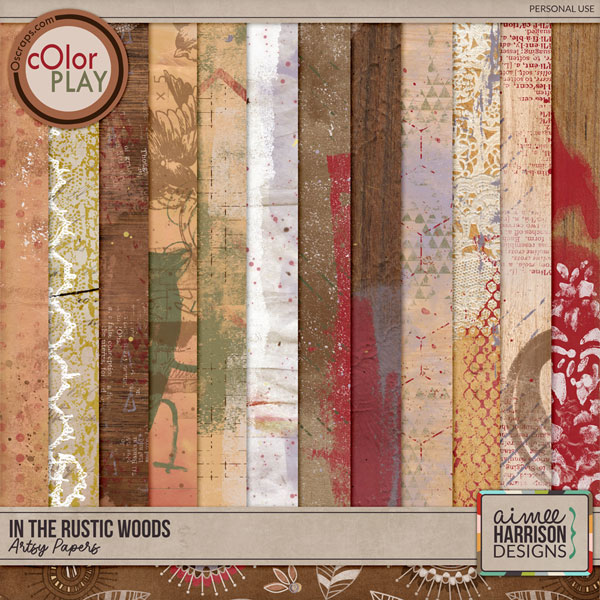 In the Rustic Woods Artsy Papers by Aimee Harrison