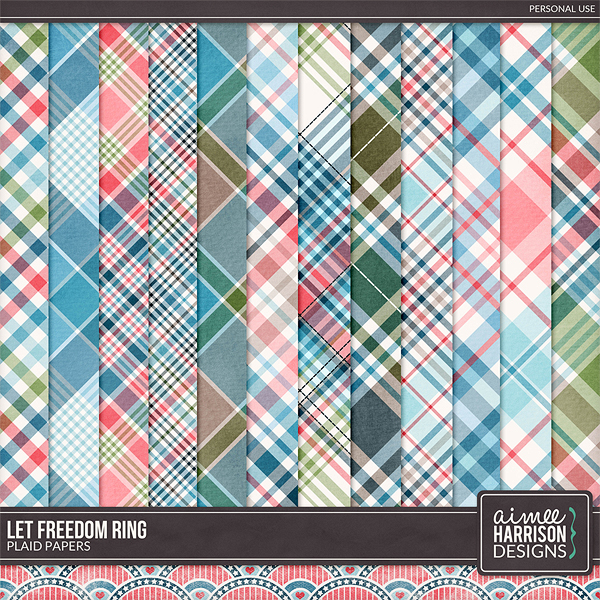 Let Freedom Ring Plaid Papers by Aimee Harrison