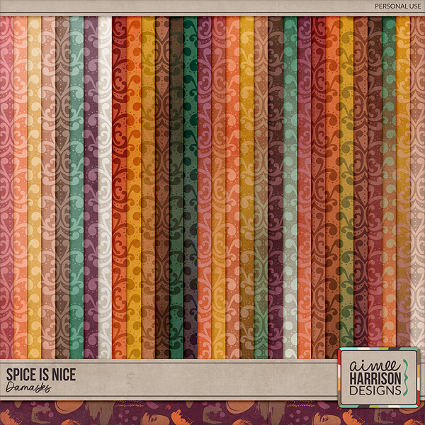 Spice is Nice Damask Papers by Aimee Harrison