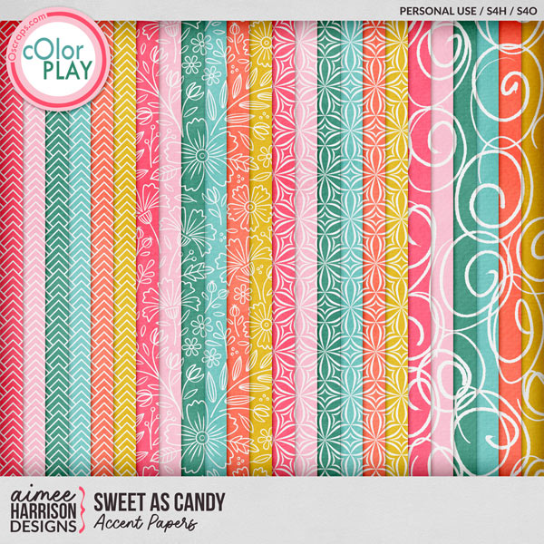 Sweet as Candy Accent Papers by Aimee Harrison