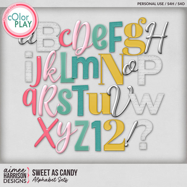 Sweet as Candy Alphabet Sets by Aimee Harrison