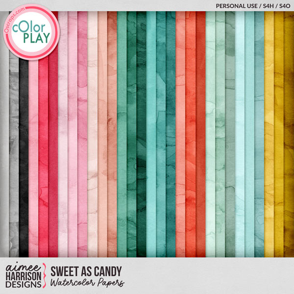 Sweet as Candy Watercolor Papers by Aimee Harrison