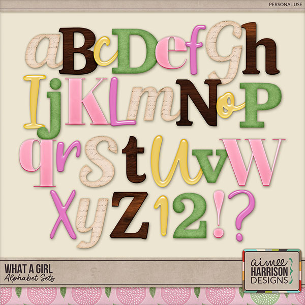 What a Girl Alphabet Sets by Aimee Harrison