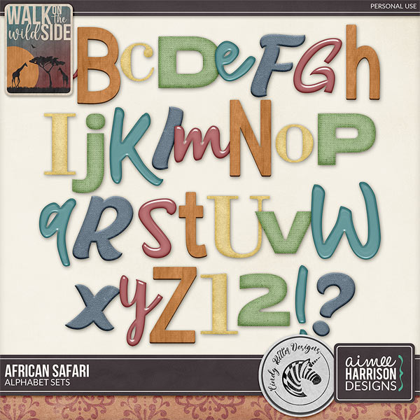 African Safari Alpha Sets by Aimee Harrison and Cindy Ritter Designs