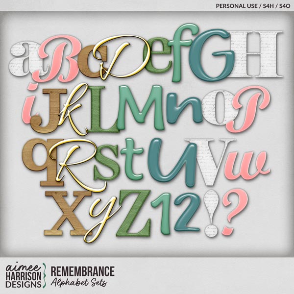 Remembrance Alphabet Sets by Aimee Harrison