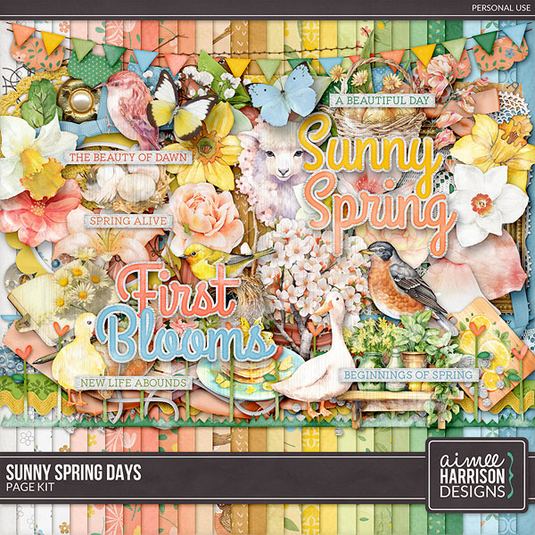 Sunny Spring Days Page Kit by Aimee Harrison