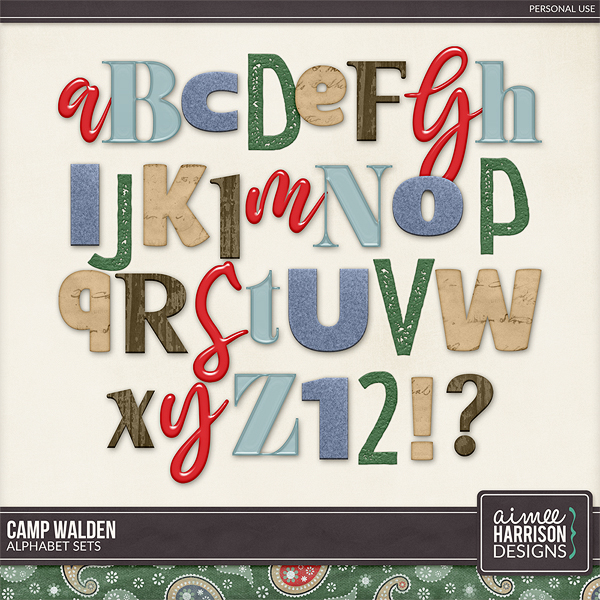 Camp Walden Alpha Sets by Aimee Harrison