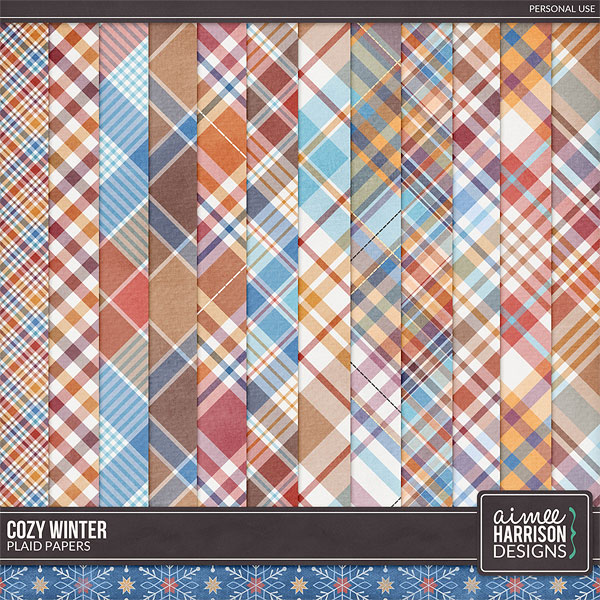 Cozy Winter Plaid Papers by Aimee Harrison