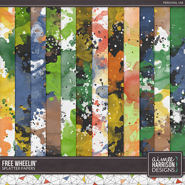 Free Wheelin' Splatter Papers by Aimee Harrison