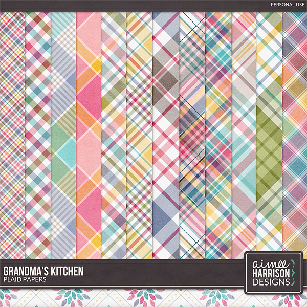 Grandma's Kitchen Plaid Papers by Aimee Harrison
