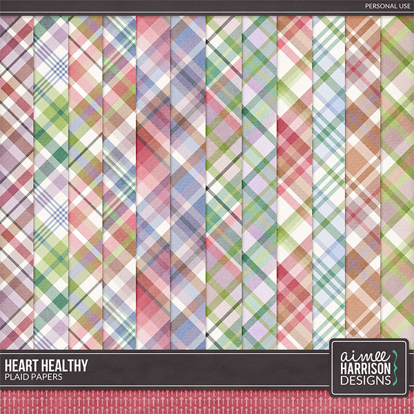 Heart Healthy Plaid Papers by Aimee Harrison