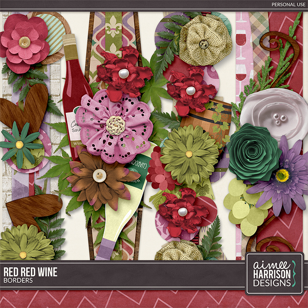 Red Red Wine Borders by Aimee Harrison