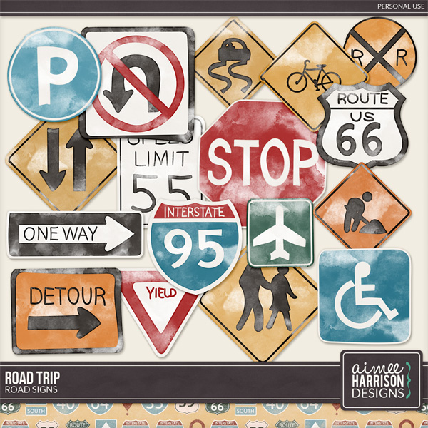 Road Trip Road Signs by Aimee Harrison