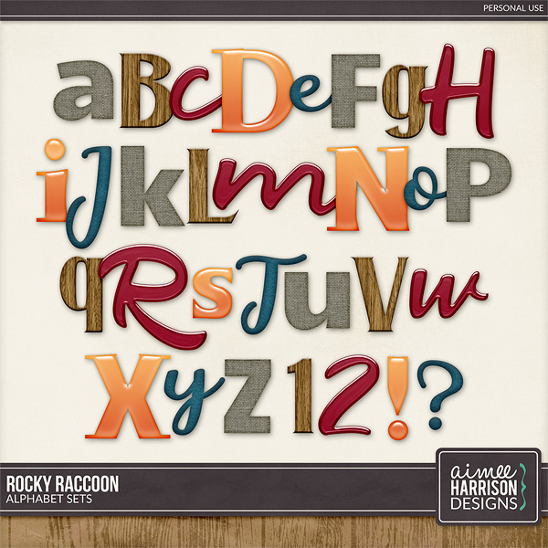 Rocky Raccoon Alpha Sets by Aimee Harrison