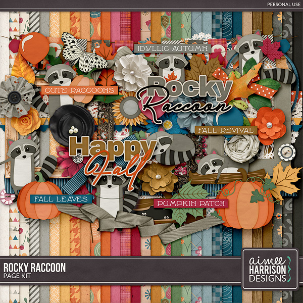 Rocky Raccoon Page Kit by Aimee Harrison