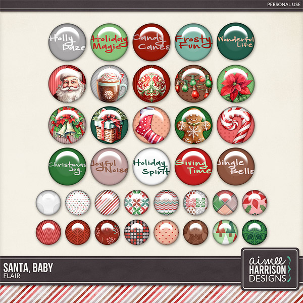 Santa Baby Flairs by Aimee Harrison