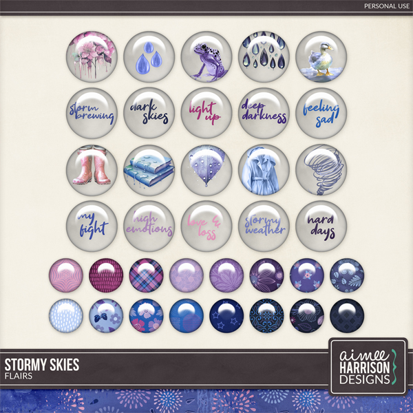 Stormy Skies Flairs by Aimee Harrison