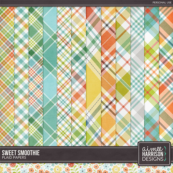 Sweet Smoothie Plaid Papers by Aimee Harrison