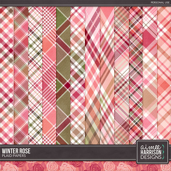 Winter Rose Plaid Papers by Aimee Harrison