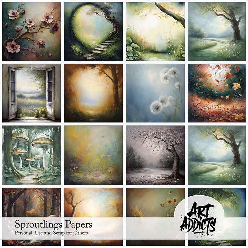 Sproutlings Digital Art Papers