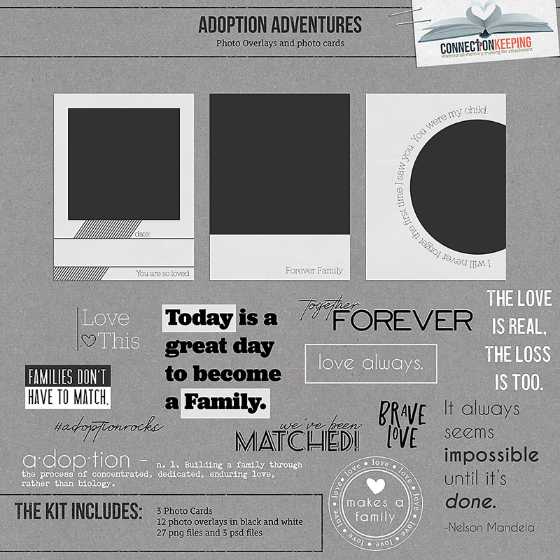 Black + White Digital Scrapbook Kit