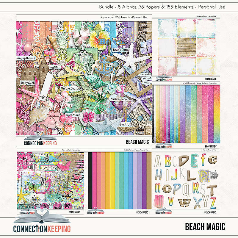 Mintay Papers | Sunset Beach | Sunset Beach Scrapbook Paper