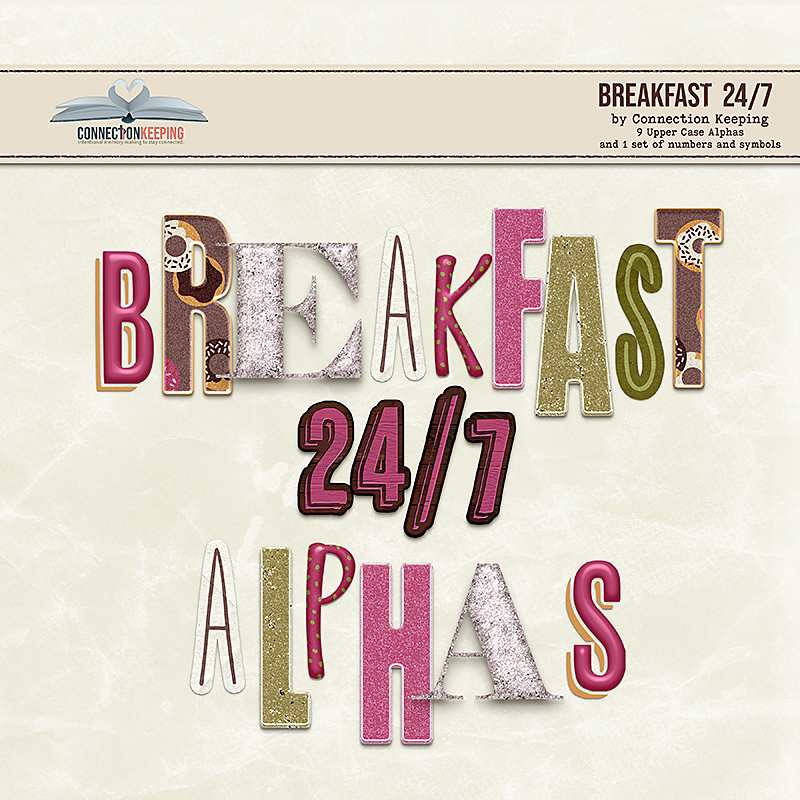 Digital Scrapbook Pack, Breakfast 247 Kit by Connection Keeping