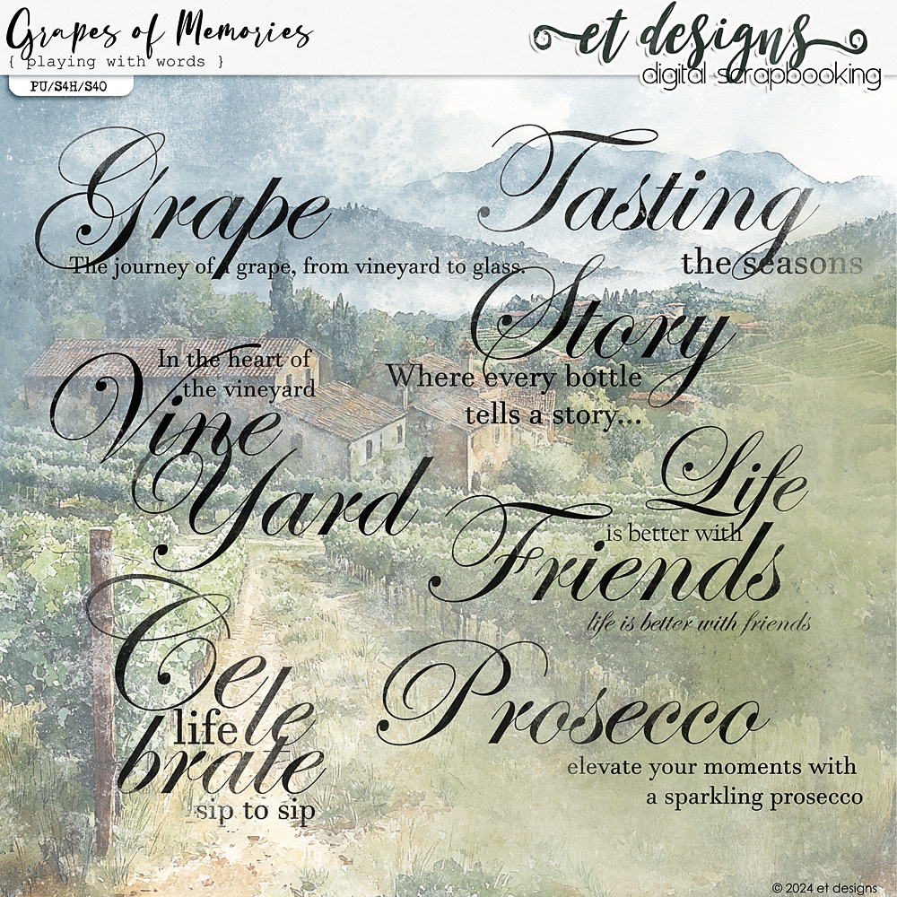 Grapes of Memories Playing with Words by et designs